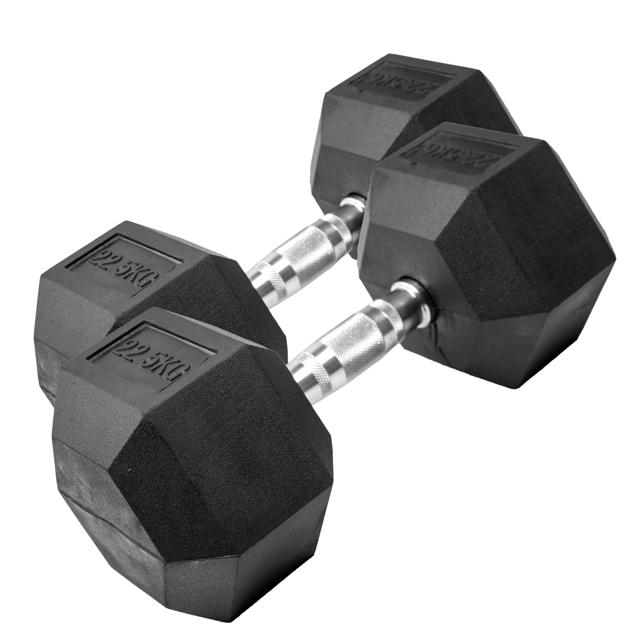 Dumbbell Fokus 22,5kg Emborrachado Sextavado | Fokus Fit