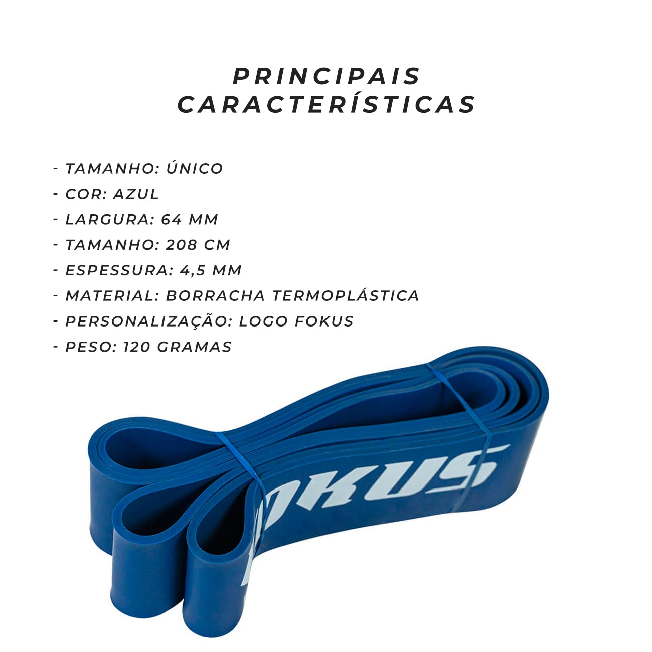 Super Band Fokus 64mm Azul | 150lbs | Fokus Fit